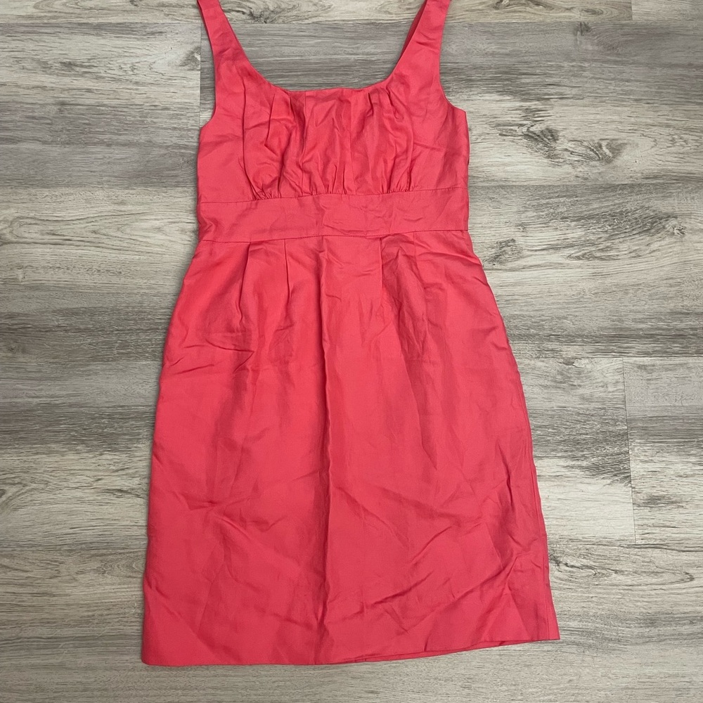 J. Crew Pink Sleeveless Silver Zip Back Above the Knee Sheath Dress Size 2P - Picture 10 of 16